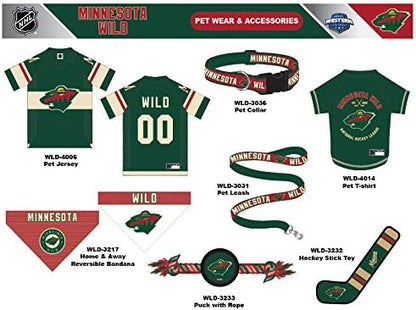 NHL Minnesota Wild Tee Shirt for Dogs & Cats, Small. - Are You A Hockey Fan? Let Your Pet Be An NHL Fan Too!