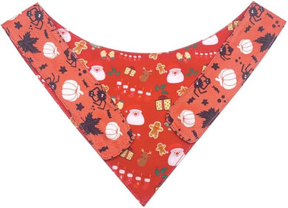 iPeti-Christmas Dog Bandanas -Premium & Silky Poly Fabric 100% Handmade