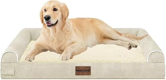 Large Dog Bed Orthopedic Washable: Beds Bolster XL Bed Medium Large Dogs Egg Crate Foam Couch Sofa Waterproof with Removable Cover