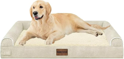 Large Dog Bed Orthopedic Washable: Beds Bolster XL Bed Medium Large Dogs Egg Crate Foam Couch Sofa Waterproof with Removable Cover
