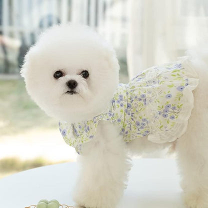Floral Dog Princess Dress Cute Dog Skirt