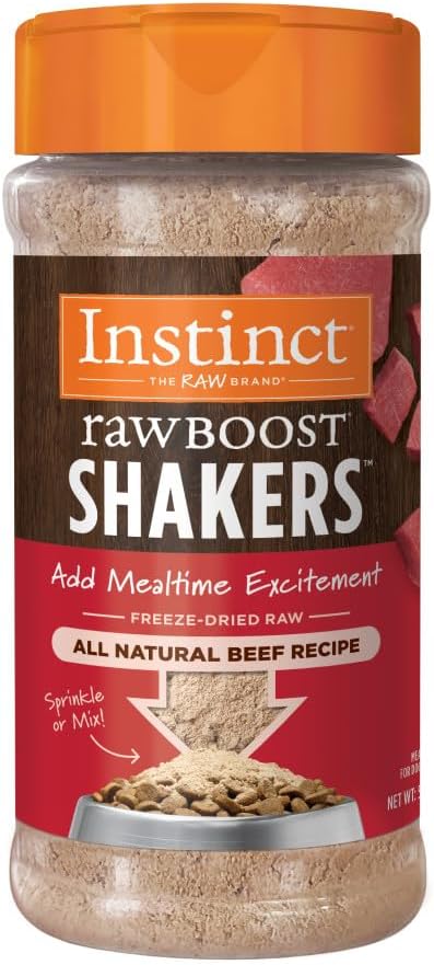 Instinct Raw Boost Shakers Freeze-Dried Powder Dog Food Topper - Beef, 5.5 oz. Bottle