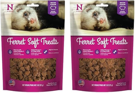 N-Bone 1 Pouch Ferret Soft Treats Bacon Flavor, 3 Oz (Pack of 2)