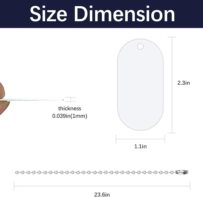 36 pcs Sublimation Dog Tags Blanks