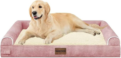 Large Dog Bed Orthopedic Washable: Beds Bolster XL Bed Big XLarge Dogs Memory Foam Sofa Couch Waterproof Removable Cover
