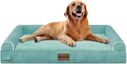 Large Dog Bed Orthopedic Washable: Beds Bolster XL Bed Big XLarge Dogs Egg Crate Foam Couch Sofa Waterproof with Removable Cover