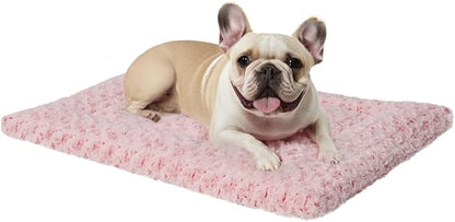 Washable Dog Bed Mat Reversible Dog Crate Pad Soft Fluffy Pet Kennel Beds Dog Sleeping Mattress for Large Jumbo Medium Small Dogs 35 x 22 Inch,