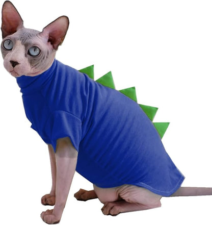 Dinosaur Design Sphynx Hairless Cat Clothes Cute Breathable Summer Cotton Shirts Cat Costume Pet Clothes
