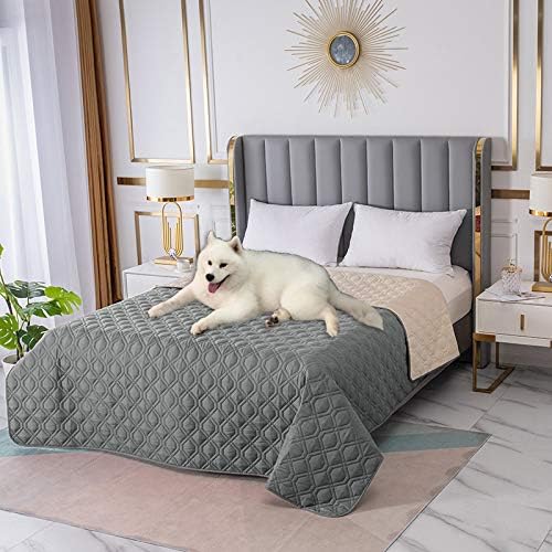 RBSC Home Waterproof Blanket Dog Bed Cover Non Slip Large Sofa Cover Incontinence Mattress Protectors for Pets Dog Cat (10282GRAY)