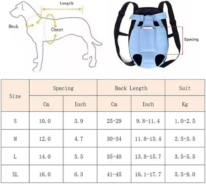 Hands-Free Pet Dog Carrier Backpack for Walking, Hiking & Travel Pet Carrier Dogs Puppies Cats Kitten Small Pet Backpack Travel on The go Dog Bag Outdoors (BLUE, SMALL)