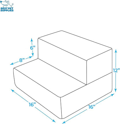 Best Pet Supplies Portable Foldable Foam Pet Stairs/Steps for Couch 2-Step (H: 12")