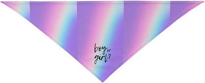 He Or She What Will It Be? Gender Reveal/Baby Announcement Dog Bandana,Pet Neckerchief for Pets Daily Wear Photo Prop Party Supplies (Colorful)