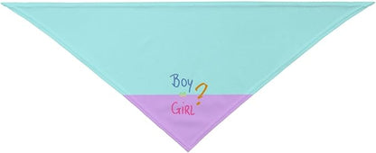 He Or She What Will It Be? Gender Reveal/Baby Announcement Dog Bandana,Pet Neckerchief for Pets Daily Wear Photo Prop Party Supplies (Pink/Blue-2)