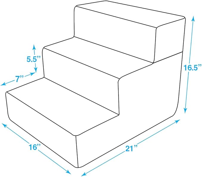 Best Pet Supplies Portable Foldable Foam Pet Stairs/Steps for Couch 3-Step (H: 16.5")