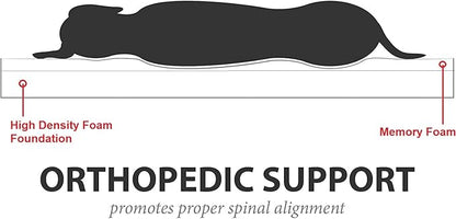 Dogbed4less Memory Foam Platform Dog Bed 35X22X3 Brown