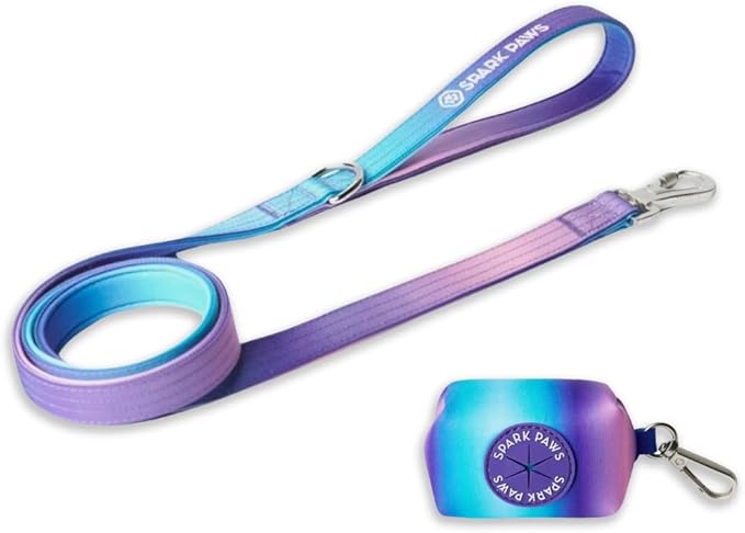 Spark Paws Premium Dog Leash & Poop Bag Set 90s Retro