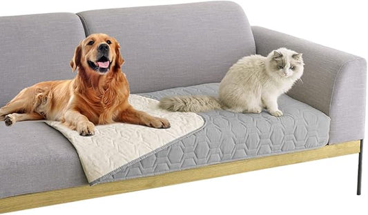 Waterproof and Non-Slip Dog Bed Cover and Pet Blanket Sofa Pet Bed Mat ，car Incontinence Mattress Protectors Furniture Couch Cover for Most Cats Dogs,Pets（30x70-Light Grey）