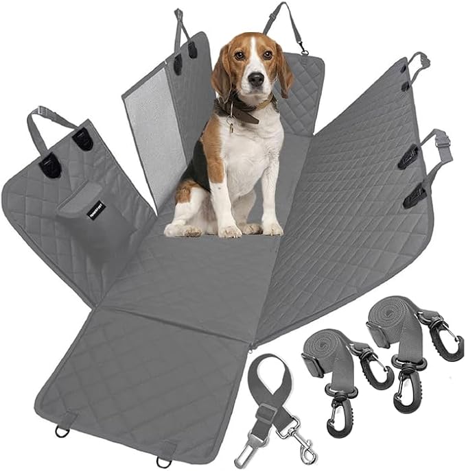 Dog Car Seat Cover for Back Seat Pocket,100% Waterproof,