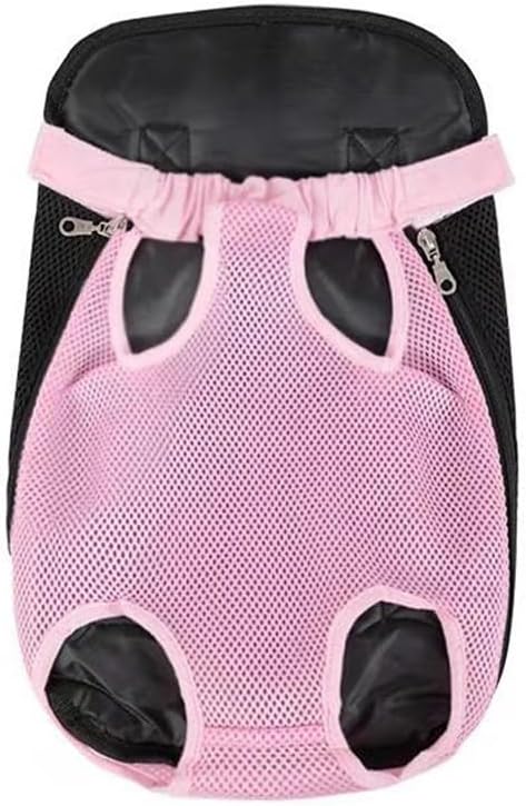 Leconpet Pet Carrier Backpack, Legs Out Adjustable Pet Front Cat Dog Carrier Backpack, Easy-Fit Dog Travel Backpack Carrier for Hiking Camping for Small Medium Puppies Cats (M, Pink)