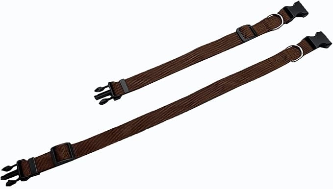 Adjustable Nylon Dog Collar, pet collar 1 Inch 3/4 Inch 5/8 Inch Wide, for Large medium Small Dogs (S(5/8" x 11-16"), Brown)