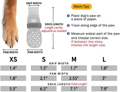 SCENEREAL Dog Socks to Prevent Licking Paws for Hot Pavement, Anti Slip Long Dog Grip Socks for Hardwood Floors, Dog Shoes Booties&Paw Protector for Small Medium Large Senior Dog, Pet Socks for Wounds