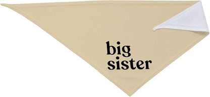 Big Sister Dog Bandana,Baby Announcement Dog Bandana,Gender Reveal,Pet Scarf, Pet Accessories for Photo Props Accessories (Khaki)