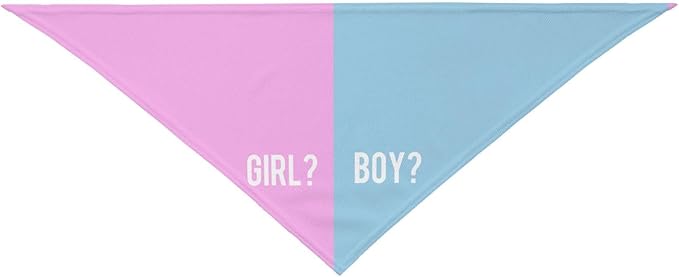 He Or She What Will It Be? Gender Reveal/Baby Announcement Dog Bandana,Pet Neckerchief for Pets Daily Wear Photo Prop Party Supplies (Pink/Blue-1)