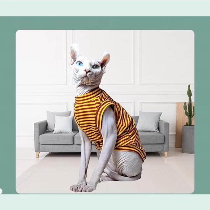 Hairless Cats Stripe Cotton T-Shirt Pet Clothes