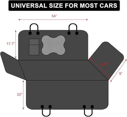 PLUTUS PET Dog Car Seat Cover for Back Seat with Side Flaps and Mesh Window