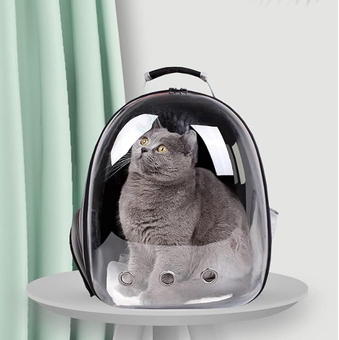 DUDUSILKLY Astronaut Cat Bag Pet Backpack/Pet Carrier Backpack Front Pack for Small Medium Cat Puppy Dog/Going Out Portable Transparent Space Capsule Pet Bag Going Out Cat Supplies Breathable Backpack