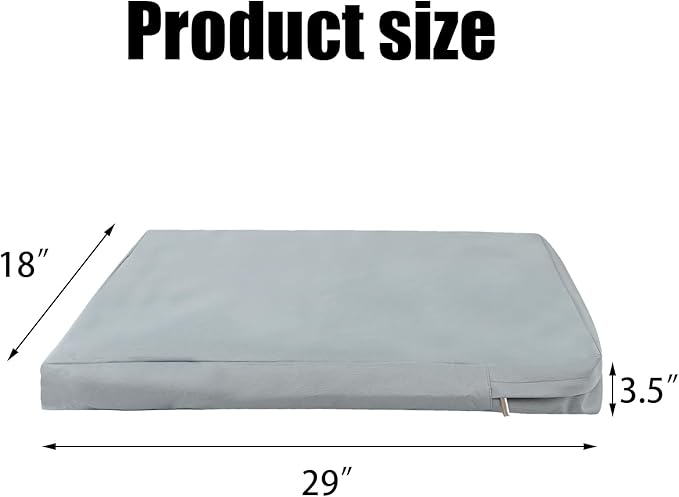 Waterproof Dog Bed Cover,Dog Crate Pad Cover with Zipper,Oxford Dog Bed Sheets,Pet Bed Cover Hair Easy to Remove,Dog Bed Covers Replacement Washable (Gray #1, 29 * 18 * 3.5inch)