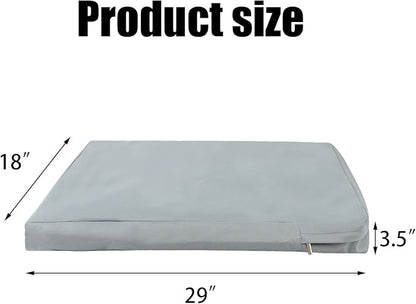 Waterproof Dog Bed Cover,Dog Crate Pad Cover with Zipper,Oxford Dog Bed Sheets,Pet Bed Cover Hair Easy to Remove,Dog Bed Covers Replacement Washable (Gray #1, 29 * 18 * 3.5inch)