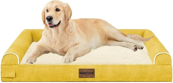 Large Dog Bed Orthopedic Washable: Beds Bolster XL Bed Medium Large Dogs Egg Crate Foam Couch Sofa Waterproof with Removable Cover