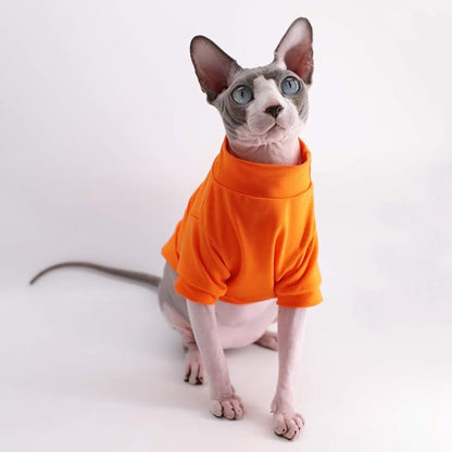 Sphynx Hairless Cat Cotton Tshirts Pet Clothes (5.5-7.1 lbs),