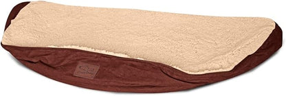 Floppy Dawg Universal Round Dog Bed Replacement Cover. Removable and Machine Washable Cover for Donut and Round Beds. Extra Large 43W. Brown with Beige Top