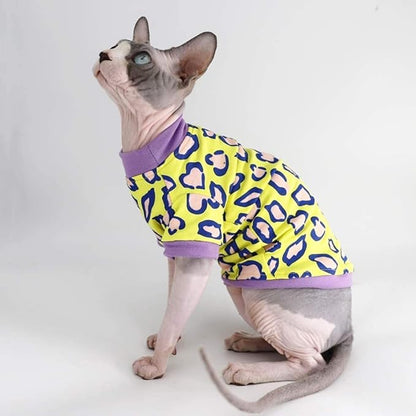 Sphynx Hairless Cat Cute Summer Cotton T-Shirts Pet Clothes 1))