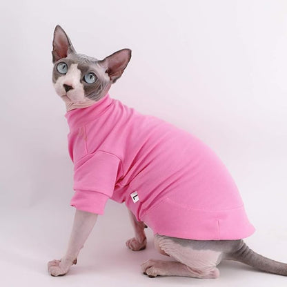 Sphynx Hairless Cat Cotton Tshirts Pet Clothes (5.5-7.1 lbs),
