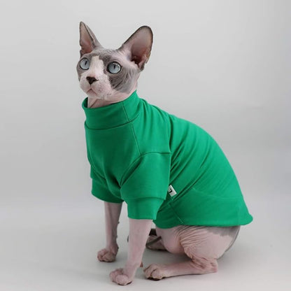 Sphynx Hairless Cat Cotton Tshirts Pet Clothes (7.2-8.7 lbs),