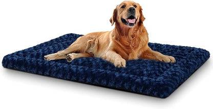 Washable Dog Bed Mat Reversible Dog Crate Pad Soft Fluffy Pet Kennel Beds Dog Sleeping Mattress for Large Jumbo Medium Small Dogs 41 x 27 Inch,