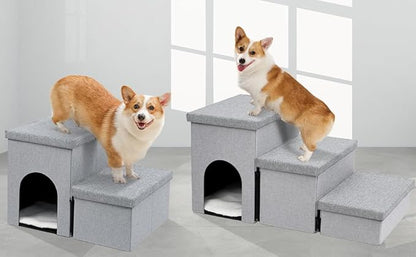Heeyoo Dog Stairs for Small Dogs 3-Step Pet