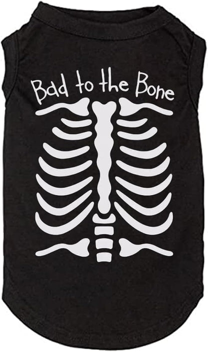 Halloween Dog Shirt for Pet Clothes Halloween Skeleton Hoodies Glowing Skull Cute Shirt Breathable Stretchy Costumes (X-Large Black-2)