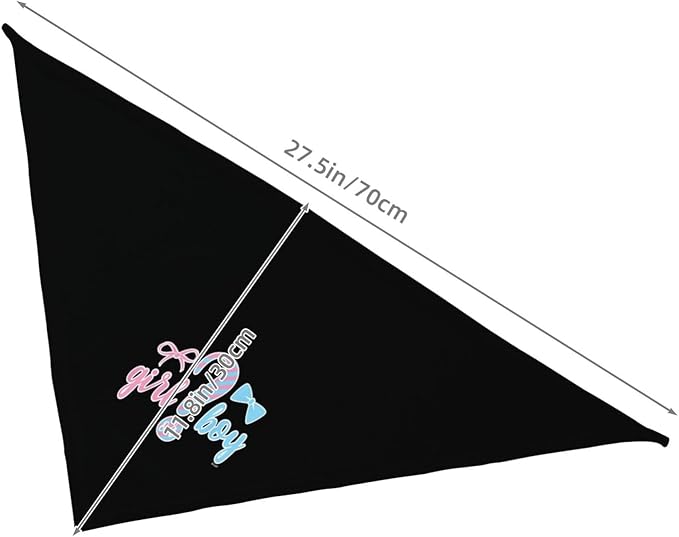 He Or She What Will It Be? Gender Reveal/Baby Announcement Dog Bandana,Pet Neckerchief for Pets Daily Wear Photo Prop Party Supplies (Black)