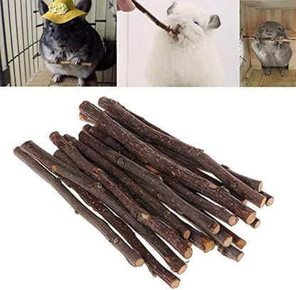 Natural Apple Sticks 18oz(500g) Small Animals Molar Wood Treats Toys Chinchilla Guinea Pig Hamster Rabbit Gerbil Parrot Bunny and Small Animals Chew Stick Toys Treats