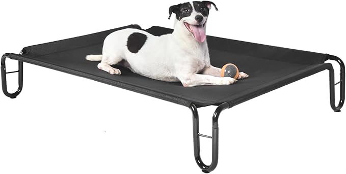pettycare Elevated Outdoor Dog Bed 40 lbs,Black
