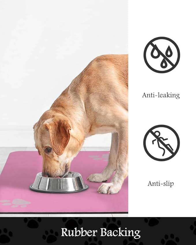 Pet Feeding Mat-Absorbent Dog Mat for Food and