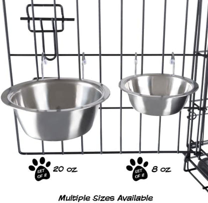 Set of 2 Stainless-Steel Dog Bowls 8oz Each