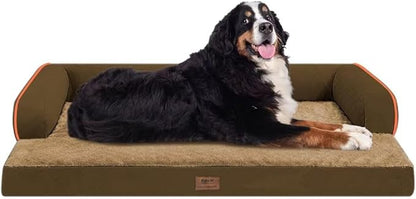 Orthopedic Large Dog Bed Washable: Brown Large Size Dog Beds with Removable Washable Cover