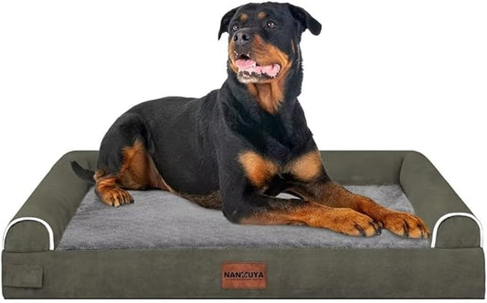 Large Dog Bed Orthopedic Washable: Beds Bolster XL Bed Large Big Dogs Memory Foam Couch Sofa Waterproof with Removable Cover