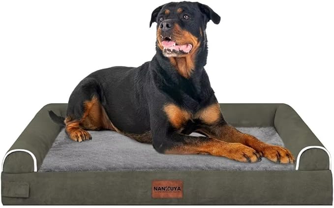 Large Dog Bed Orthopedic Washable: Beds Bolster XL Bed Large Big Dogs Memory Foam Couch Sofa Waterproof with Removable Cover