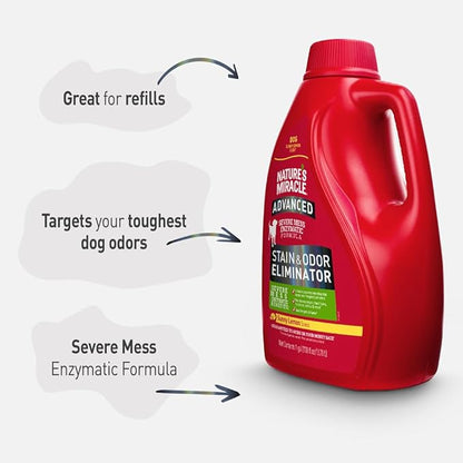 Nature's Miracle P-98145 Advanced Dog Stain and Odor Remover,Red,128 oz